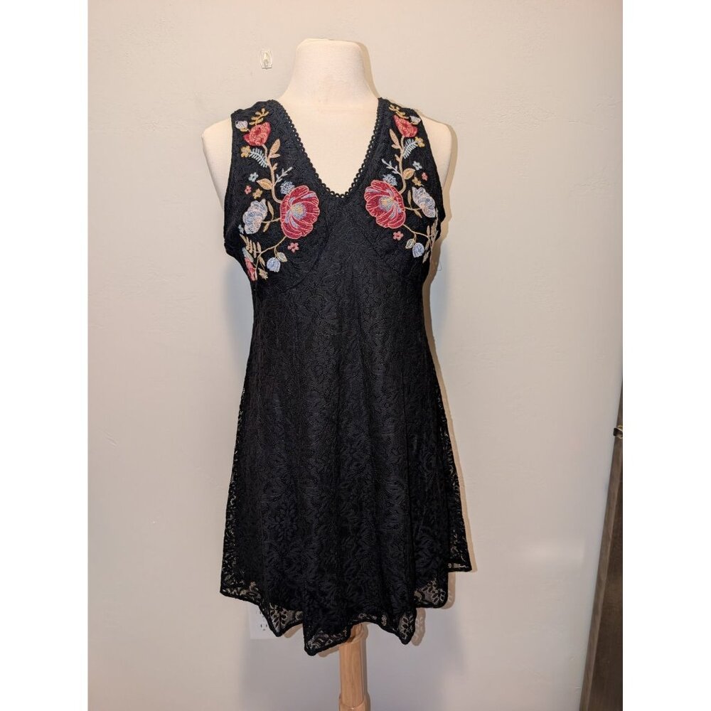 Black Lace Sleeveless Large Dress Fairy Grunge Whimsigoth Coquette Floral